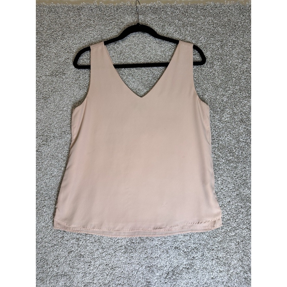 NAF NAF Paris Women's Size M Blush Pink Sleeveless V Neck Blouse Tank Top